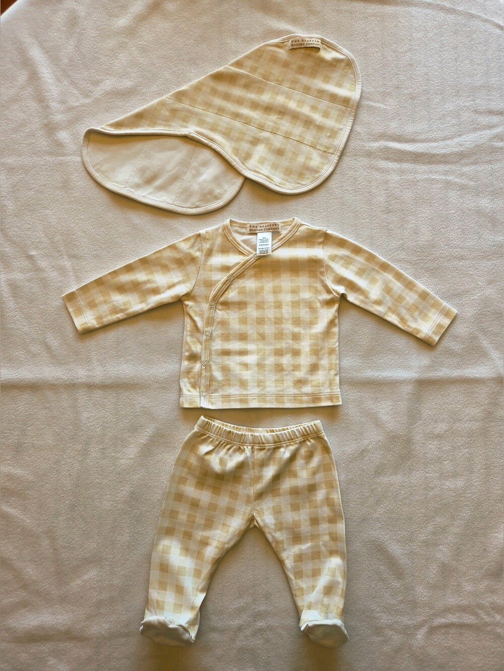 The Beaufort Bonnet Company Yellow Gingham Baby Matching Set